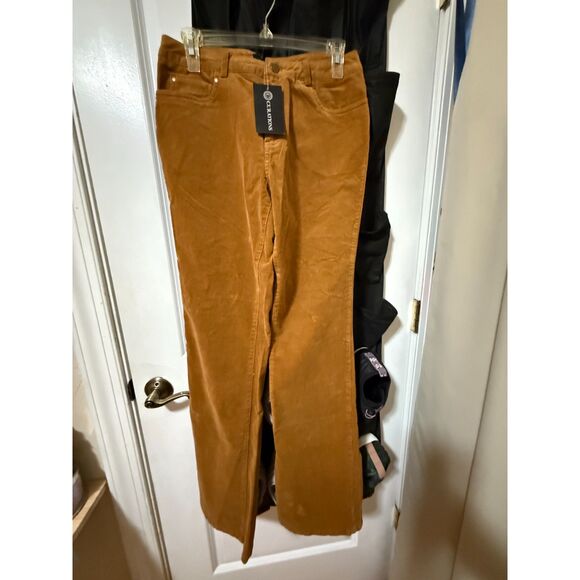 NWT Women's Soft Corduroy Bootleg Pants Size 8 Tan by Curations - Picture 1 of 4